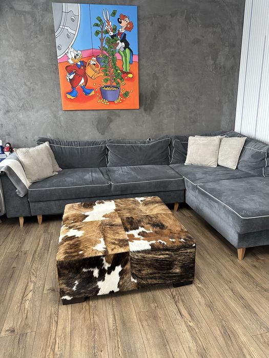 Табуретка от телешка кожа