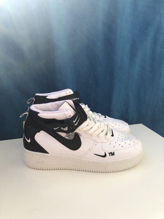 Ghete Nike AF1 alb cu negru