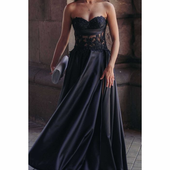 Абитуриентска дълга рокля. Вечерна. Бална. Официална. Черна. Корсет