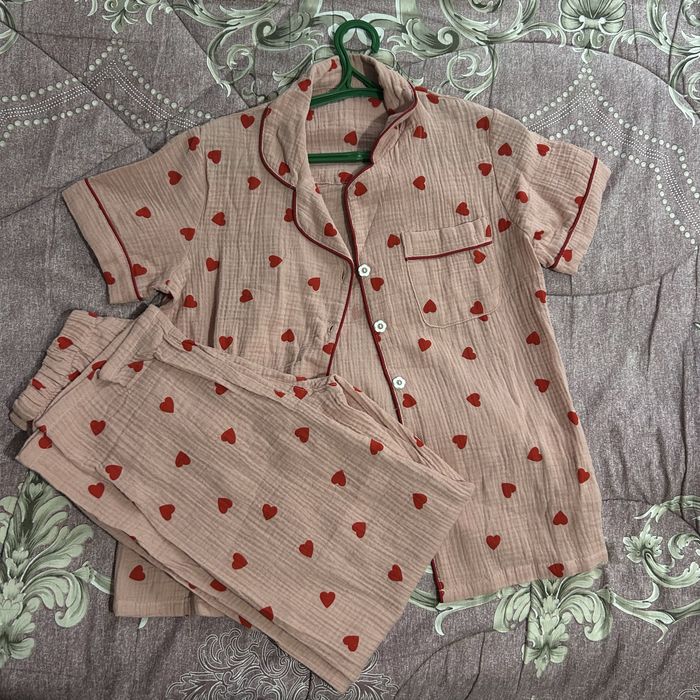 Пижама розовая с сердечками