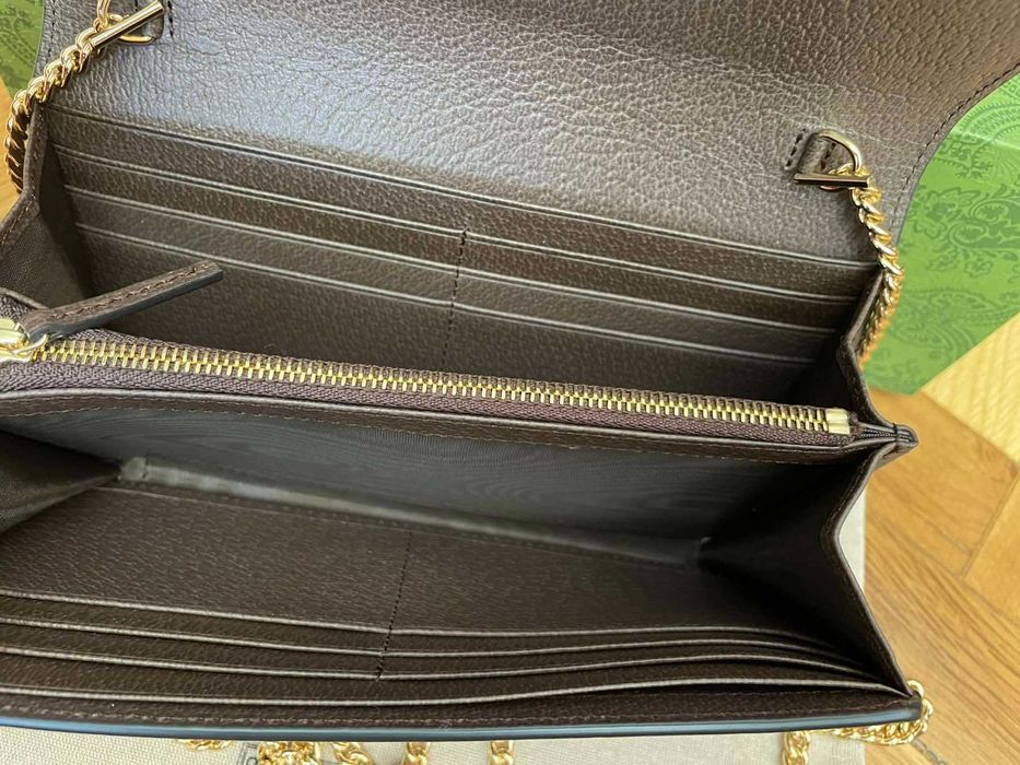 Дамска Мини чанта Gucci Blondie Гучи GG Бежов Canvas Златно Gold лого