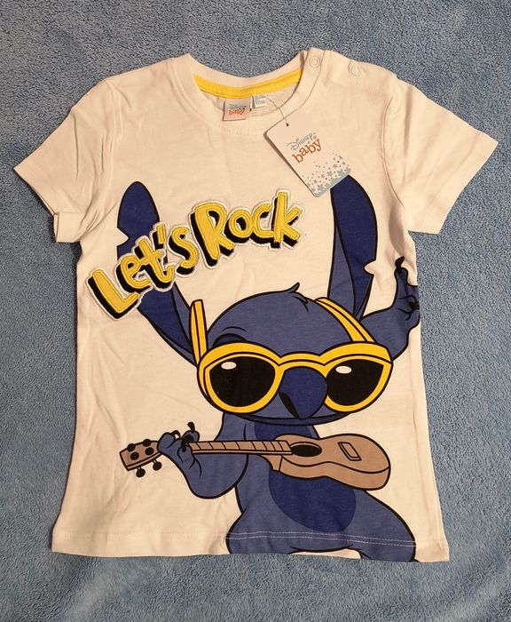 Tricou cu Stitch, Let's Rock, marimea 92