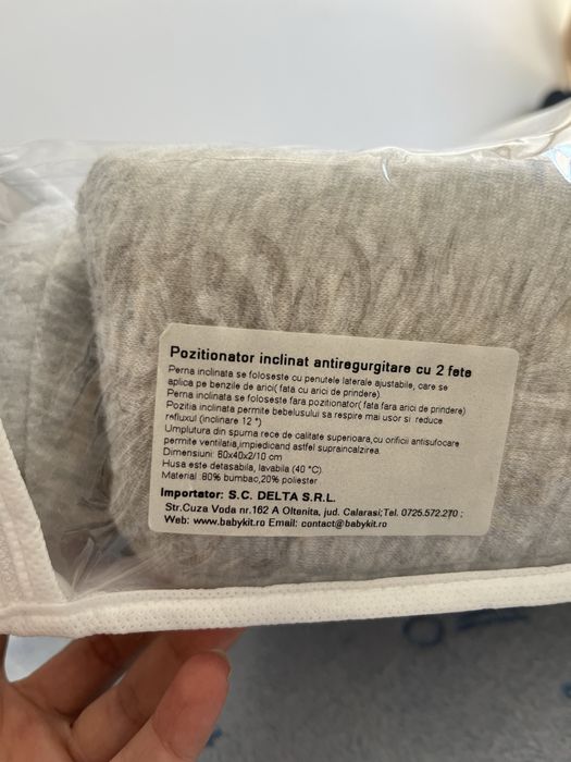 Saltea antiregurgitare bebelusi 60x40x2/10 cm
