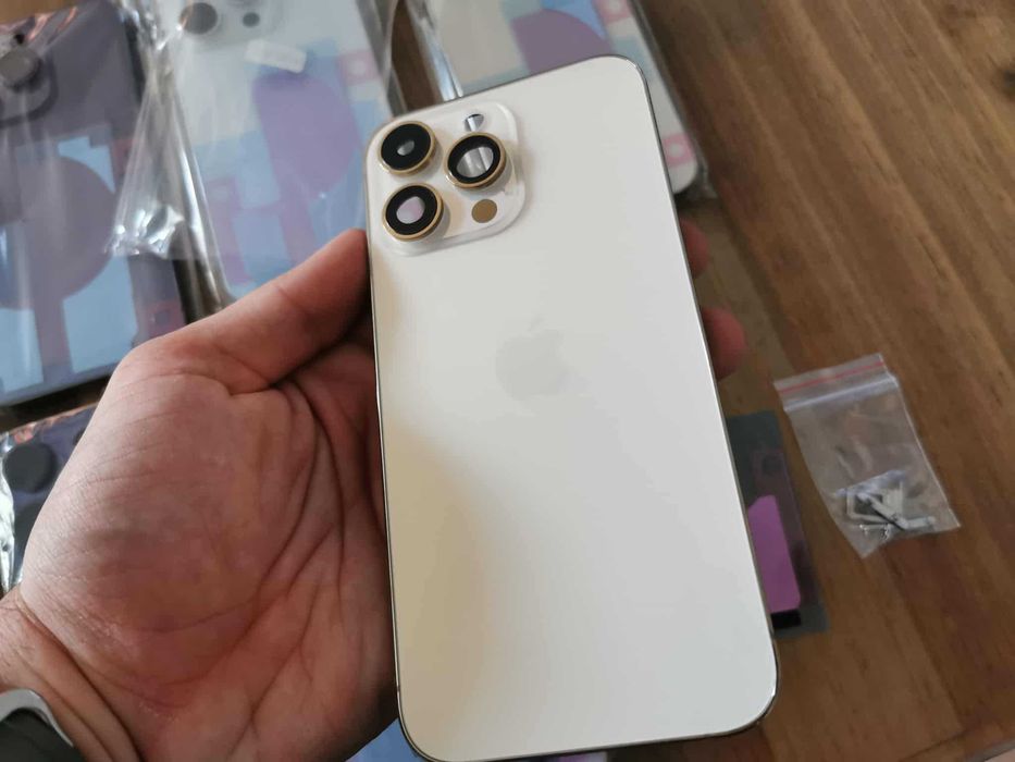 Carcasa sasiu metal capac spate sticla pt iPhone 16 15 14 13 12 11 Xs