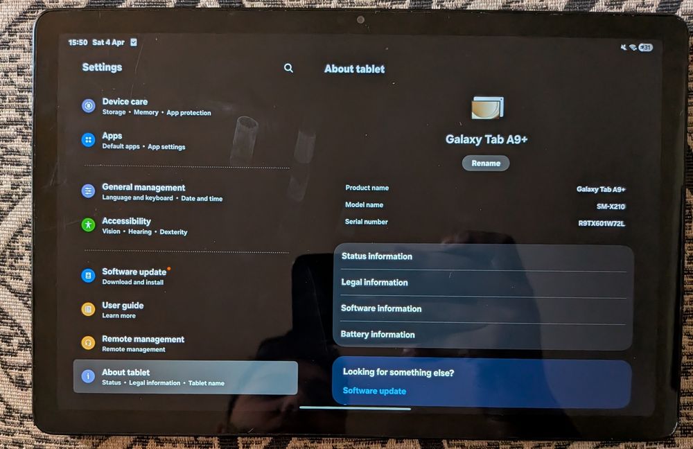 Schimb Samsung tab A9+