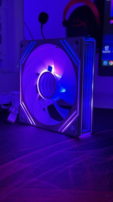 Set 3 Ventilatoare 120 mm Acegeek Neon ARGB, PWM, Infinity Mirror, White