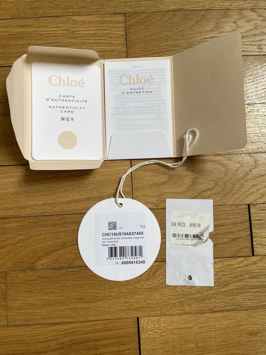 Chloe синя данска чанта