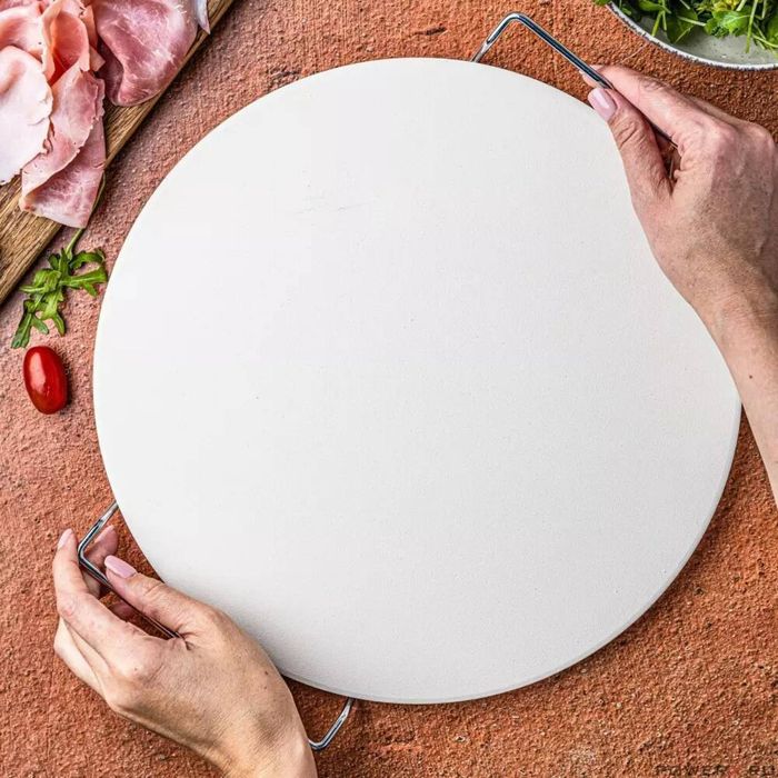 Tava pizza pentru coacere si servire, diametru 33 cm, alba, Klausberg