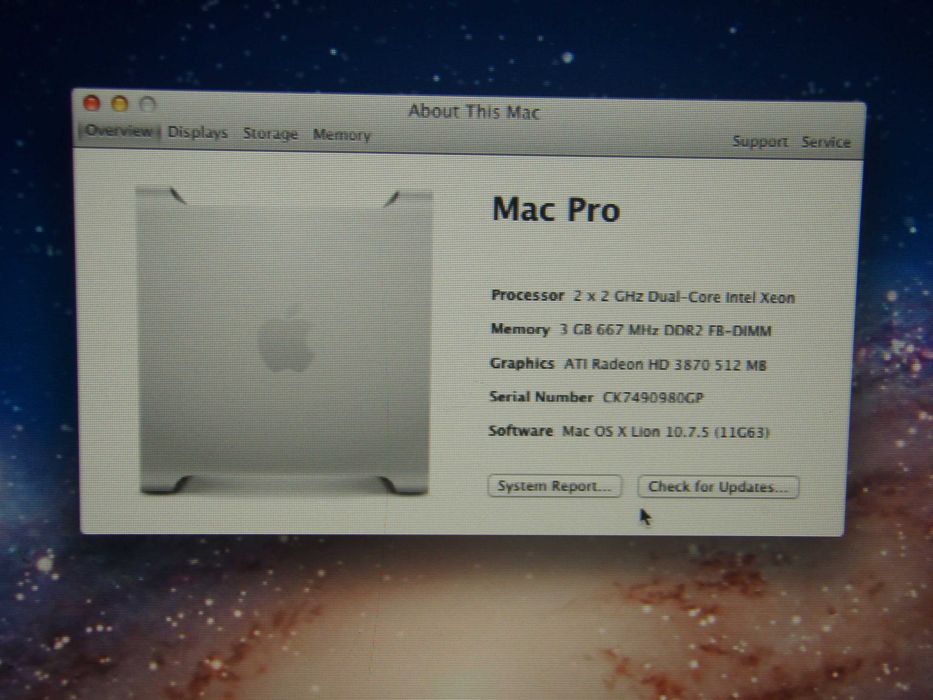 Apple MacPro 1.1 2 Intel Xeon 5130 HDD 250Gb RAM 3Gb ATI HD 3870 512Mb