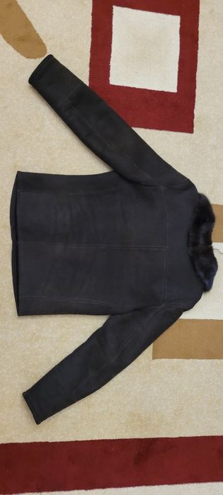 Дубленка итальянская с натуральный воротником норка