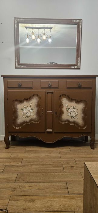 Vand set  mobilier 4 piese din lemn vopsit, pictat manual