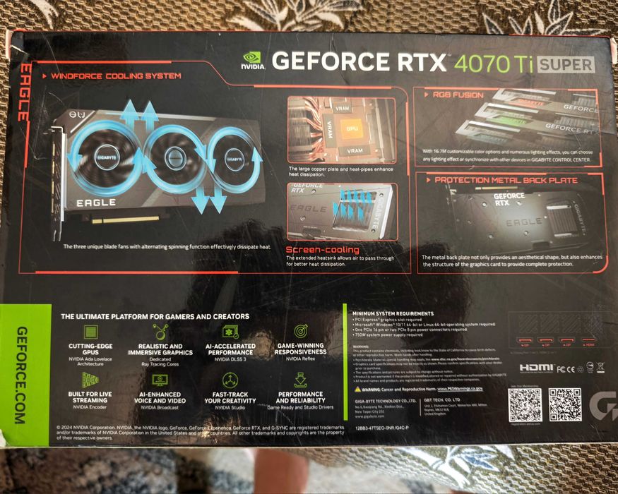 Placa video Gigabyte RTX 4070 TI Eagle OC 16G