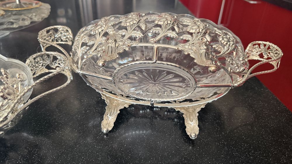 Хрустальные вазы в серебре