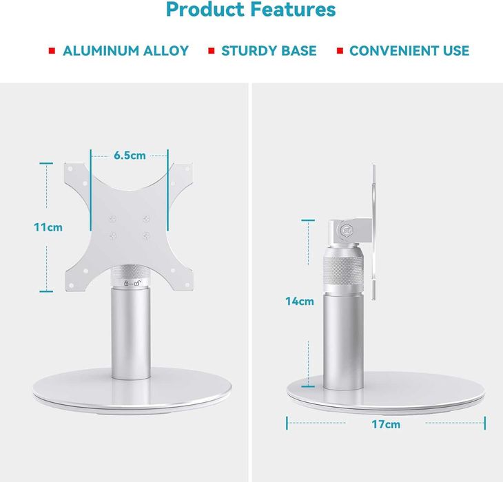 Въртяща се стойка Pitelumeon за Show 15, Show 21,сребриста,регулируема