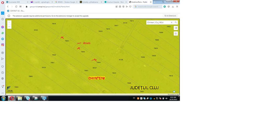 Teren intravilan 1600 mp de vânzare în Chinteni,jud Cluj | 3 parcele + drum cadastrat pe lungimea parcelelor-IDEAL PENTRU INVESTITIE