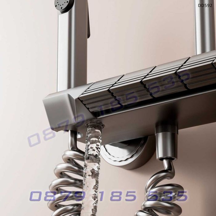 Луксозна душ колона душ система пиано бутони титаниум алуминий баня