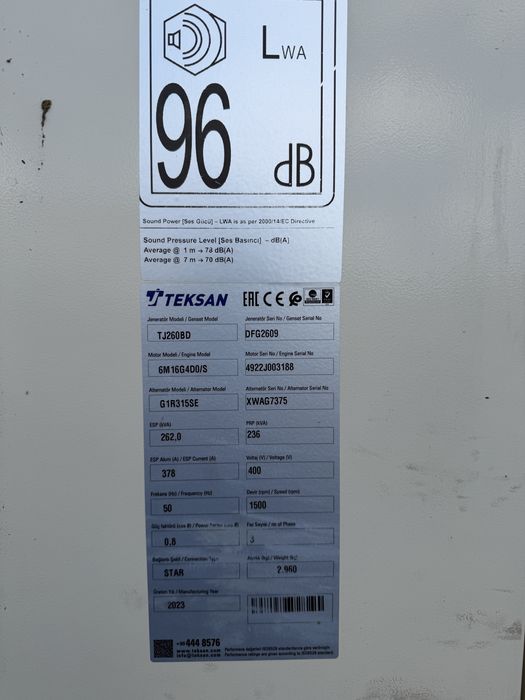 Дизелный генератор тўркия TEKSAN сотилади