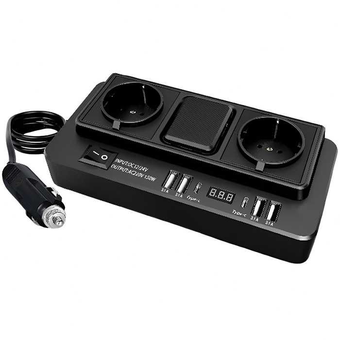 Преобразувател на напрежение от 12V 24V на 220V за коли бусове камиони