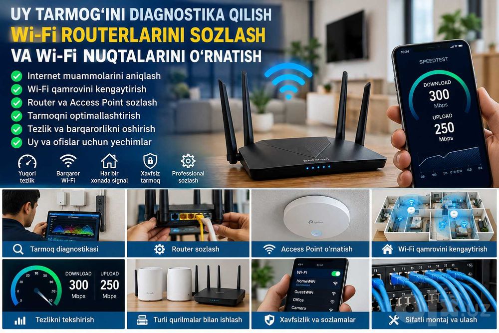Uy internet tarmog‘ini diagnostika qilish, Wi-Fi routerlarni sozlash