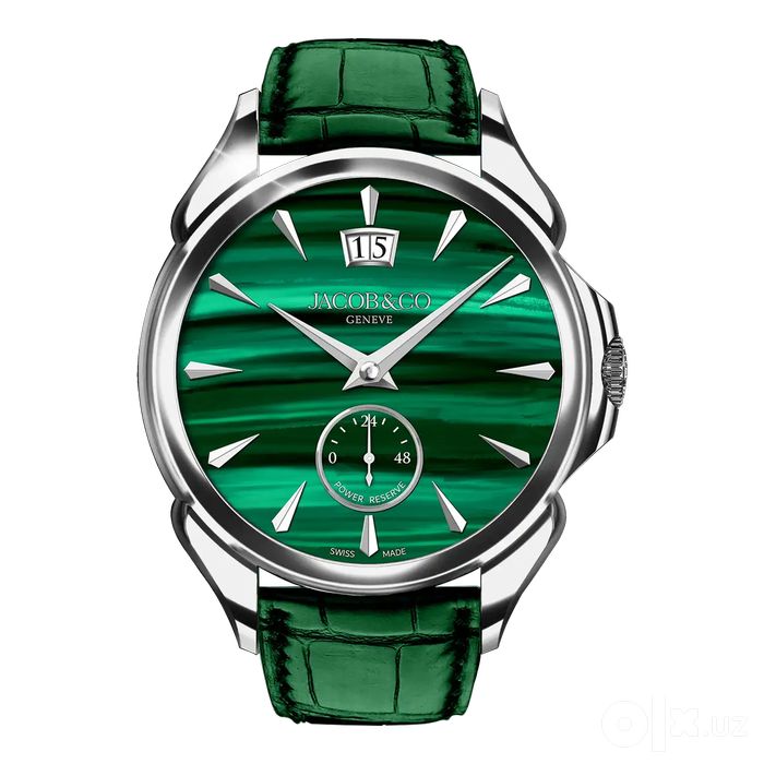 Jacob & Co Palatial Classic Manual Big Date Malachite Stainless Steel