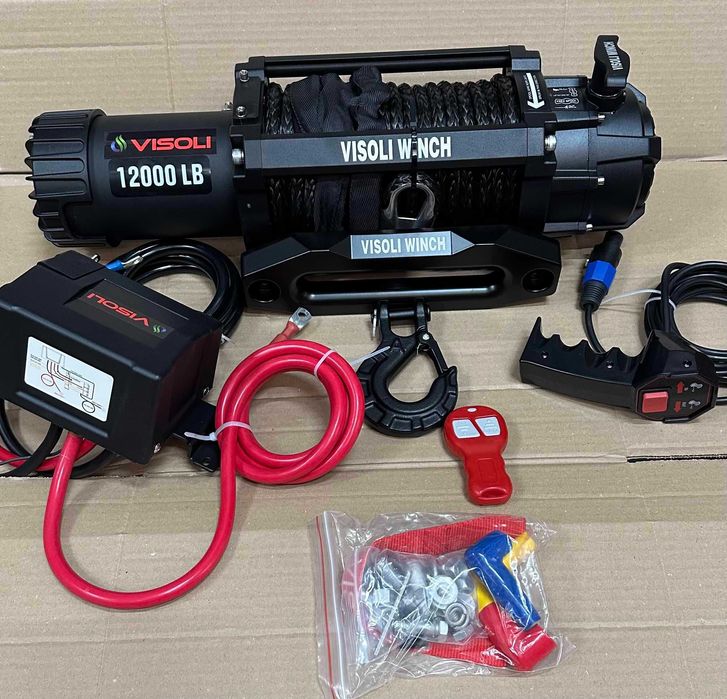Troliu auto electric Visoli 7XD12.12000lbs sintetic si un raport 124:1