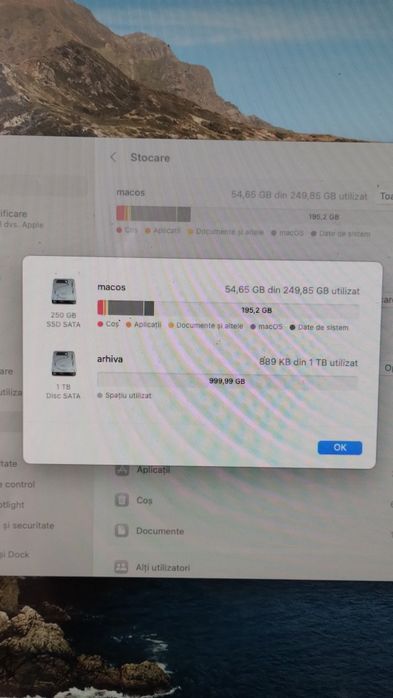 iMac 27 inch model 2011, procesor Intel i5 3,1GHz și 4 nuclee, SSD  240 Gb plus HDD 1Tb și 16Gb RAM