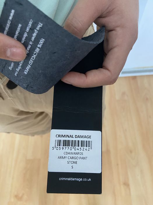 Pantaloni military Criminal Damage/Pantaloni cargo NOI, cu eticheta