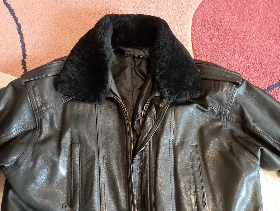 Оригинална военна шуба от естествена кожа българска армия - размер 54