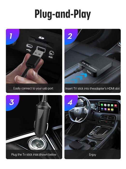 Конвертор за автомобил от жичен към безжичен фабричен carplay