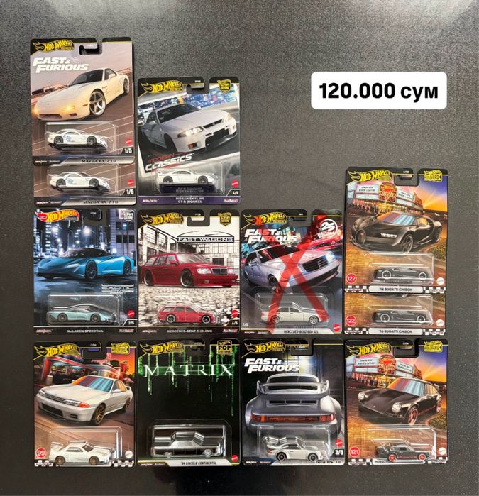 Hot Wheels магинки premium форсаж ниссан, мазда, мерседес, хонда