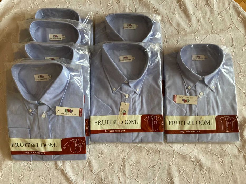 Мъжка риза Fruit of the Loom тип Oxford голям размер дълъг и къс ръкав
