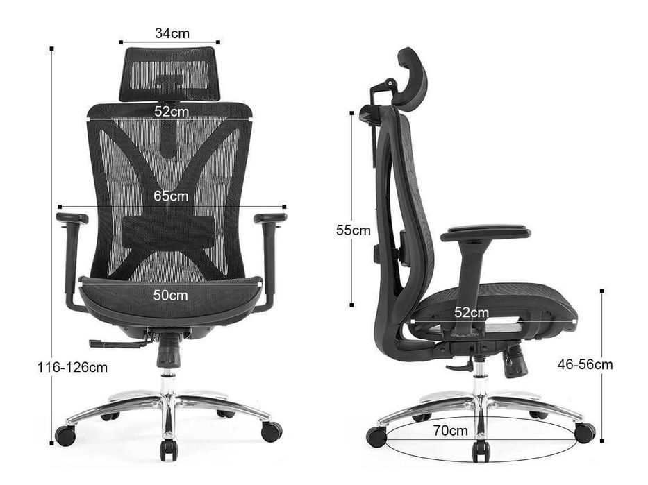 vand scaun birou ergonomic klara-H cu baza aluminiu ! Nou!