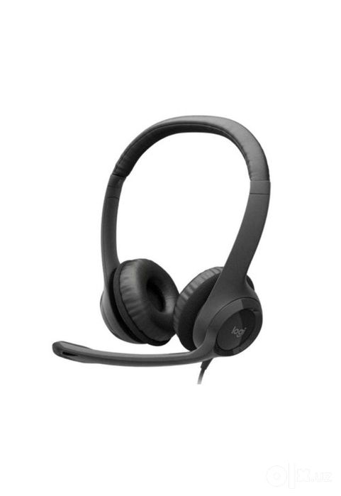 Проводные наушники для компьютера Logitech H390 с микрофоном, Черный