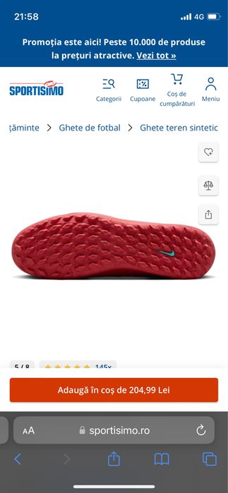 Ghete fotbal sintetic si iarba, nike si adidas