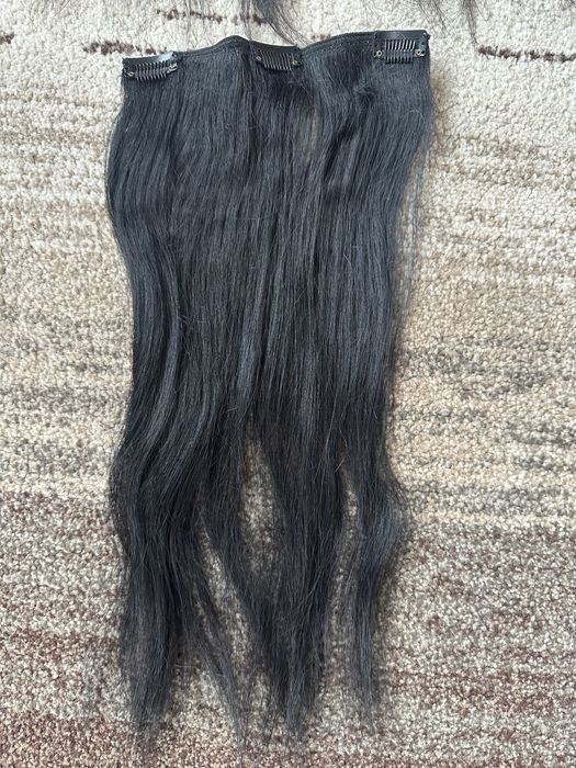 Черна естествена коса 45 см 180 гр. треси