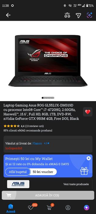 ASUS ROG GL552JX – Laptop Gaming | I7, 16gb RAM, GTX 950M, SSD 1TB