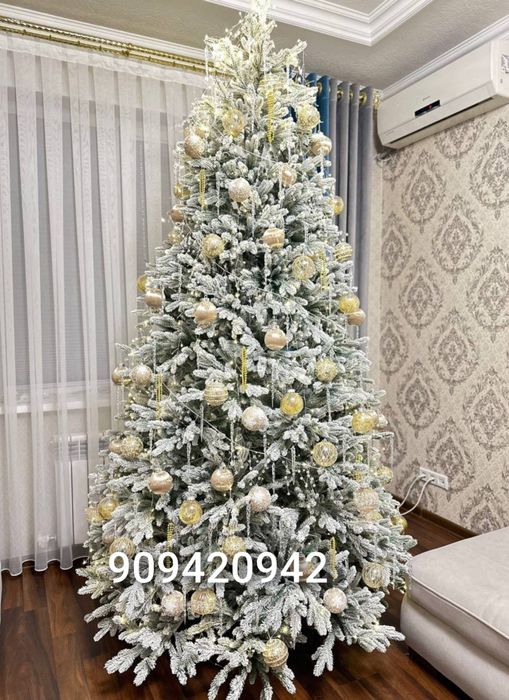 Новогодня ёлка. Версальская заснеженная.  100% литая