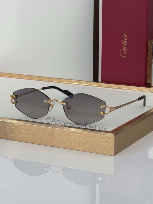 Ochelari de Soare Cartier CT0620S Noi Full Box [Verificare Colet] Gold