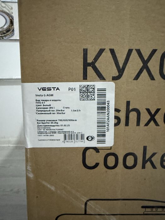 Vesta кухонная плита P01 и вытяжка PR-0960