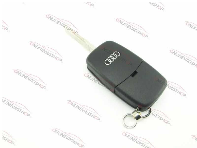 Carcasa cheie Audi 3 butoane briceag cu 2 baterii CR1616