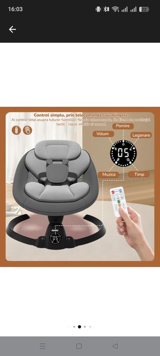 Leagan electric bebelusi  rotativ