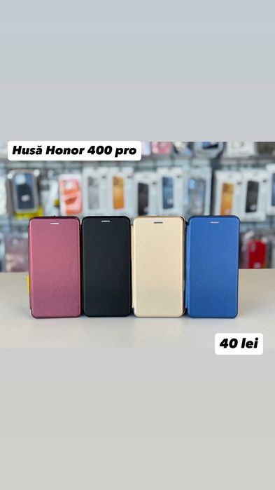 Husă tip carte , folie, cablu, încărcător Honor 400 Pro