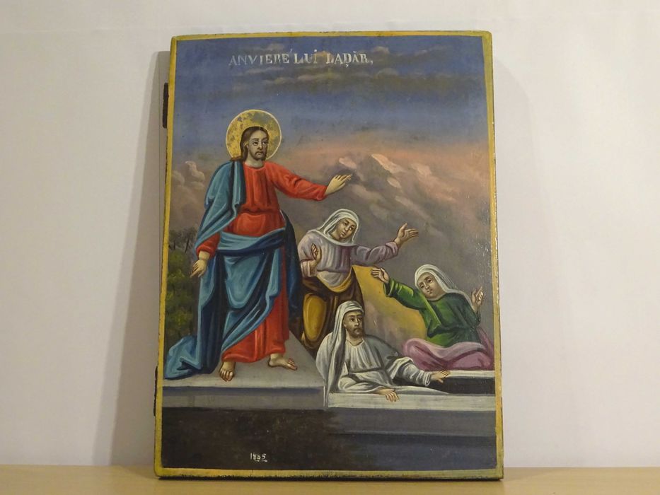 Icoana ‘Invierea lui Lazar’, pictata pe lemn in 1885 - Deosebita