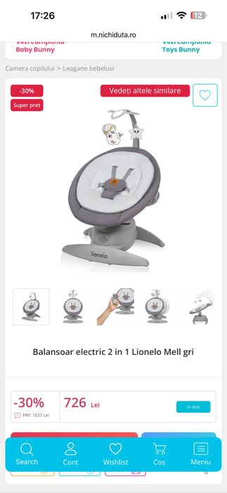 Balansoar Lionelo Mell 2 in 1, Sigilat