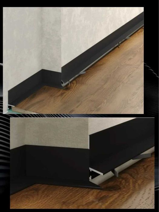 Микроплинтус для пола чёрный