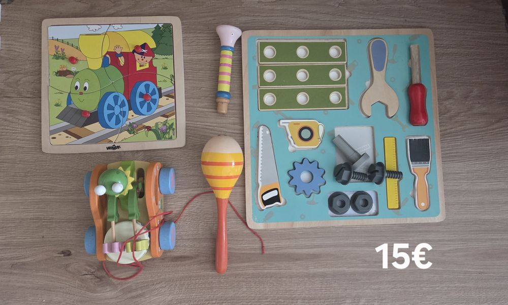 Лот дървени играчки