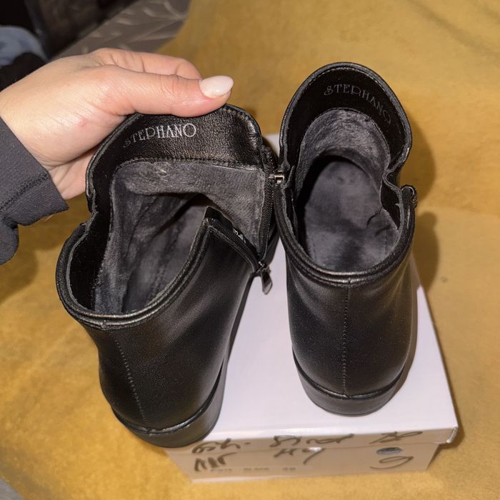 Ghete damă piele naturală cu platformă