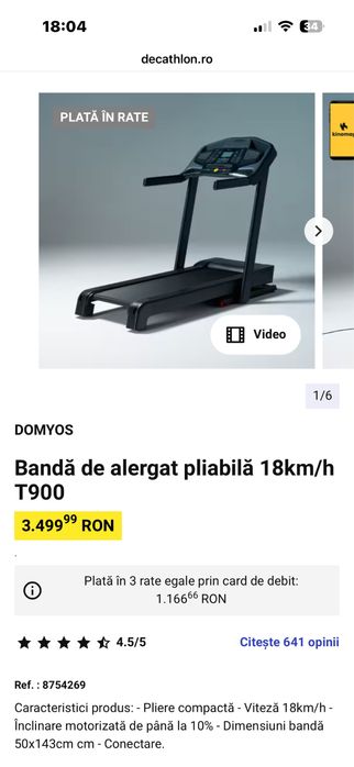 Banda de alergat Domyos T 900 C