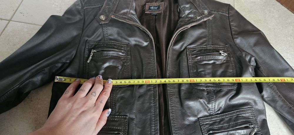 Яке,естествена кожа,тъмно кафяво