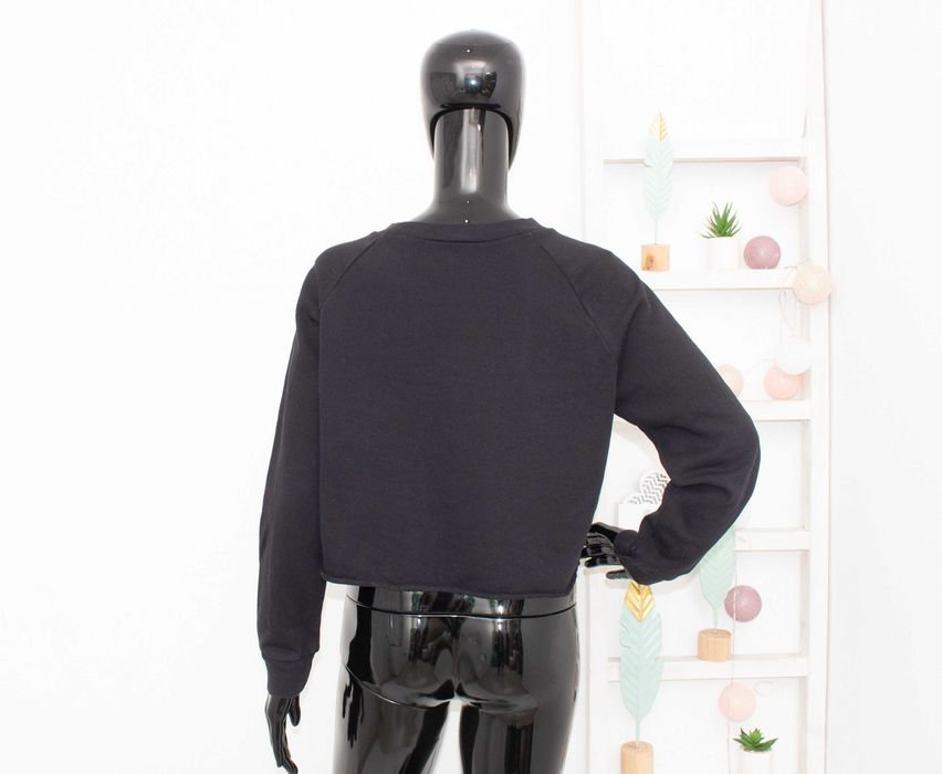 Diesel дамски черен суичър crop модел лого със звезди M